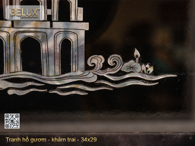 Tranh hồ gươm khảm trai kt 34x29cm&nbsp;